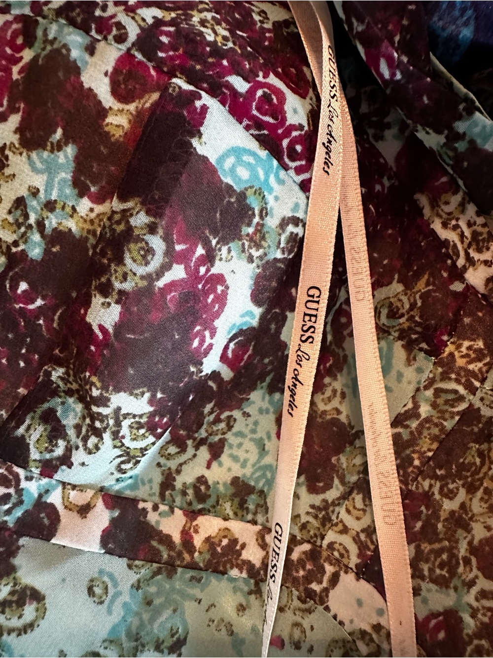 Guess Floral Maxi Dress in Teal, Purple, Black, White nwot formal ombré - Picture 9 of 10